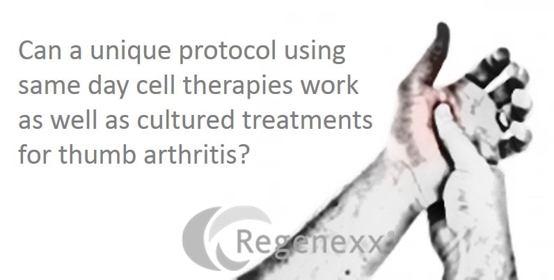 The Evolution of a Thumb Arthritis Surgery Alternative: Cell Therapies Are Only a Tool