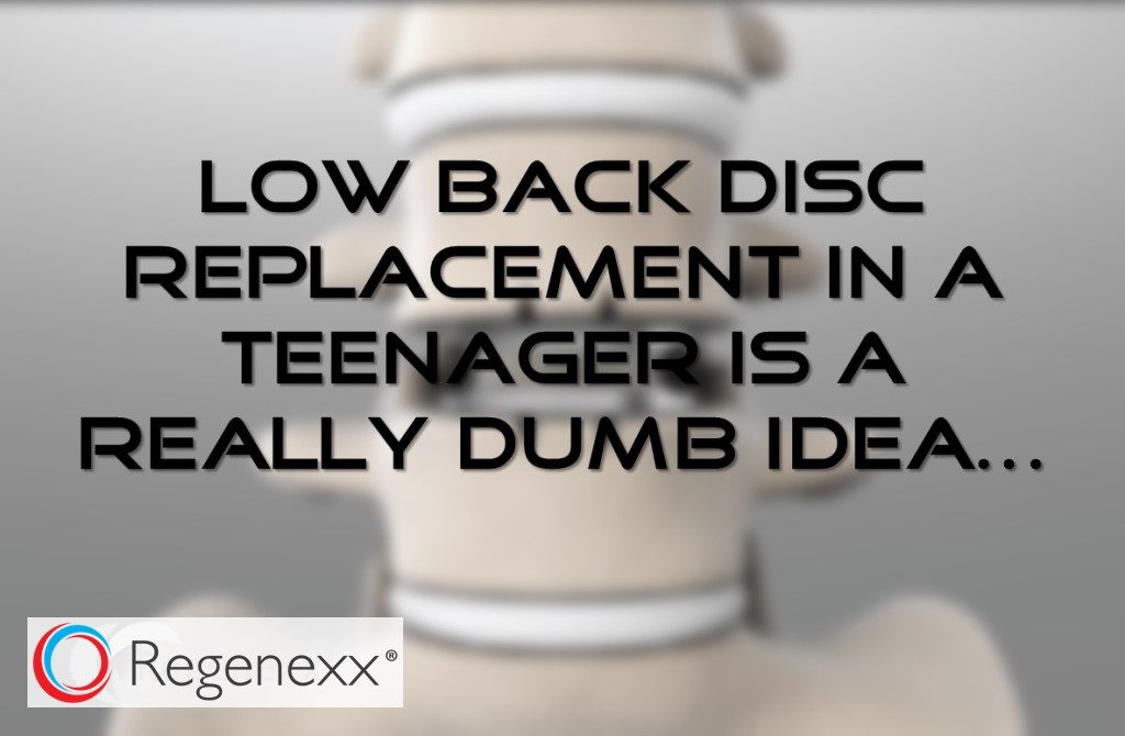 disc replacement in a teenager