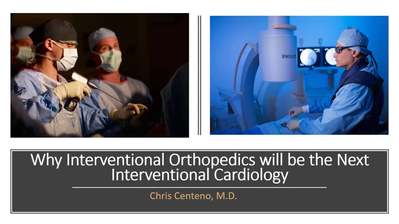 Why Interventional Orthopedics will be the Next Interventional Cardiology