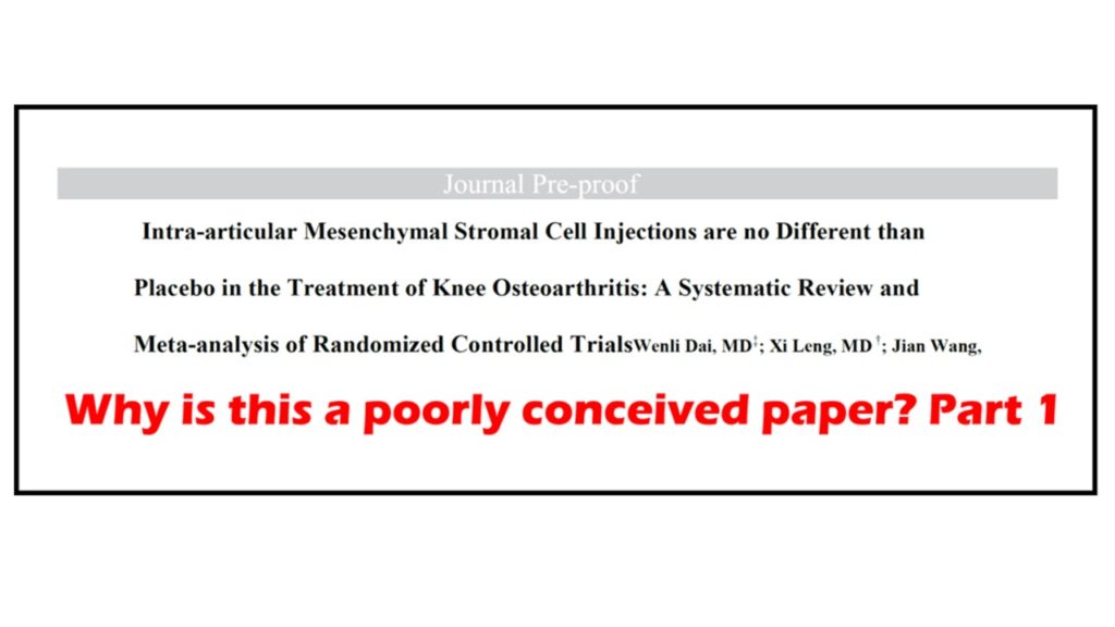 dai metaanalysis systemic review mesenchymal stem cells knee osteoarthritis