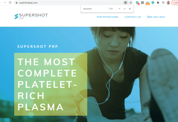 Image of Supershot PRP website
