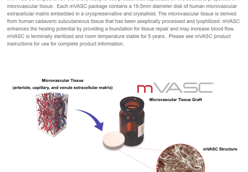 mVASC is Ground Up Cadaver SubQ Tissue? Huh?